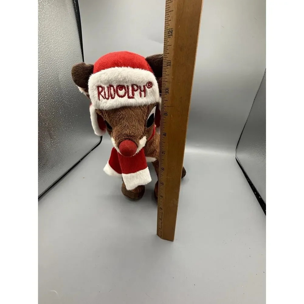 Dan Dee Rudolph Red Nosed Reindeer 12” Plush Winter Hat Scarf Christmas